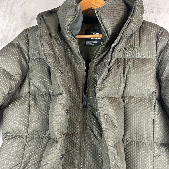 The North Face Down Jacket Women Medium Green Water Resistant Hey Mama Parkina - Picture 10 of 12